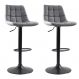 Conjunto com 2 Banquetas Giratórias Kinney Cinza