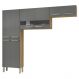 Armário de Cozinha Compacta 221cm Vivian Freijó/Gris Z06 - Mpozenato