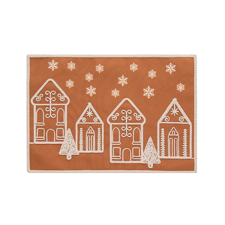 Jogo Americano Vila de Natal Marrom