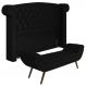 Cabeceira Cama Box King 195cm Provença e Recamier Veneto P02 Sintético Preto - Mpozenato