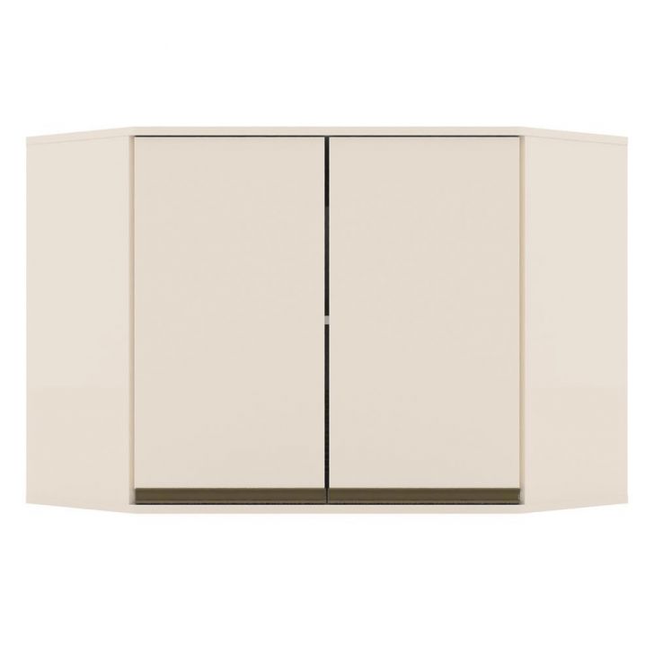 Armário Aéreo Canto Oblíquo 2 Portas Connect Off White - Móveis Henn