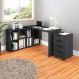 Conjunto de Mesa de Escritório em L e Gaveteiro 4 GV Nero Bit Preto