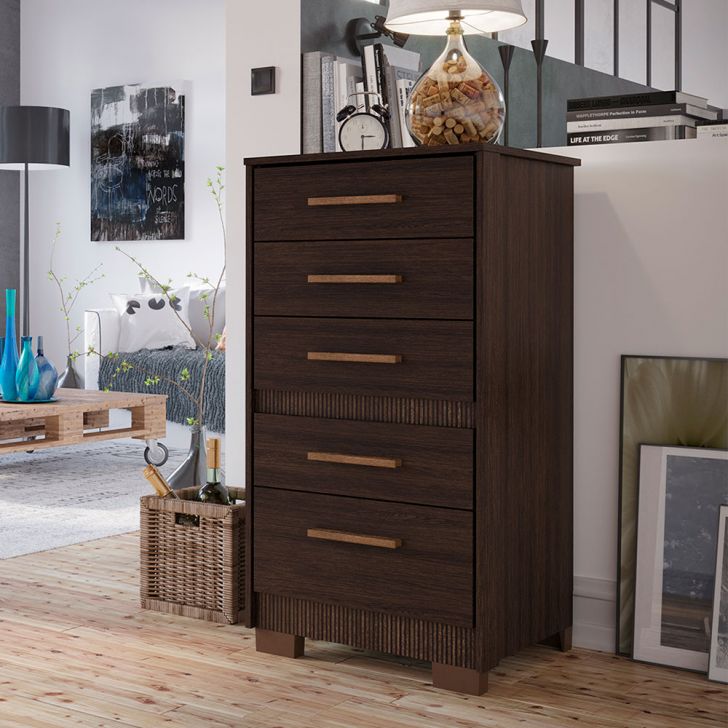 Cômoda Primacy 5 Gavetas Capuccino Wood