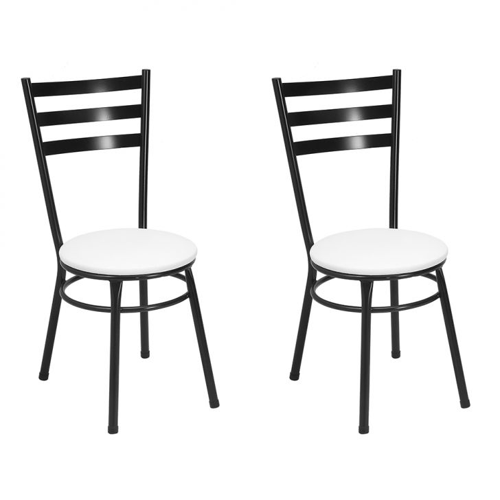 Conjunto com 2 Cadeiras Angola Preto e Branco