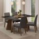 Conjunto Sala de Jantar Mesa Tampo de Vidro 4 Cadeiras Rustic/Preto/Silver Taylor Madesa