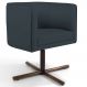 Poltrona Decorativa Giratória Base X Betina D02 Linho Chumbo D-465 - Lyam Decor