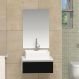 Conjunto Gabinete Banheiro JOY 45 Branco / Preto