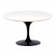 Mesa Saarinen Oval Fórmica Branca 235x122cm - Base Preta