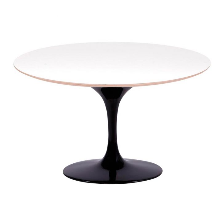 Mesa Saarinen Oval Fórmica Branca 235x122cm - Base Preta