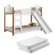 Mini Beliche Infantil Casa Samuel Branco Escorregador e Colchões