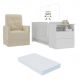 Berço Cômoda com Colchão Incluso e Poltrona de Amamentação Meu Bebê Multimóveis MP4090 Branco/Bege