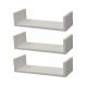 Kit 3 Prateleiras em U 60x15 cm Organizador Escritório com Suporte Invisível Branco