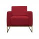 Poltrona Decorativa Leticia Slim Com Base de Metal Suede Vermelho - DS Estofados