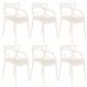 Kit 6 cadeiras design jantar cozinha Masters Allegra Creme