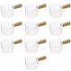 10 Molheiras Cremeira de Vidro 100ml Cabo de Bambu Lyor Cald