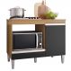 Balcão Cooktop Carla 105cm com 1 Porta Amêndoa/Preto - AJL Móveis