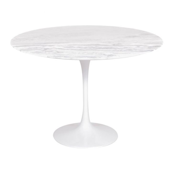 Mesa Saarinen Redonda Espírito Santo 124cm - Base Branca