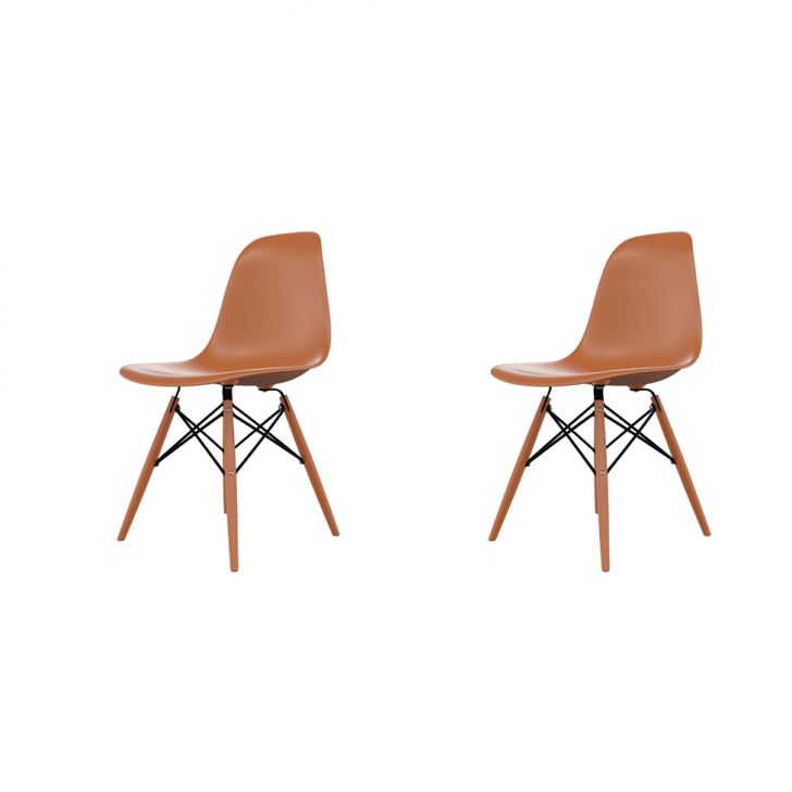 Conjunto com 2 Cadeiras Eames DSW Terracota