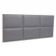 Cabeceira Casal Estofada Para Cama Box Kit 6 Placas Adesivas - Modelo Retangular Courino Cinza
