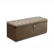 Calçadeira Recamier Baú Casal King 195cm Italia Suede Capuccino - DS Estofados