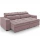 Sofá Retrátil Reclinável Para Sala de Estar Living 290cm Clara M03 Veludo Rosê - Lyam Decor