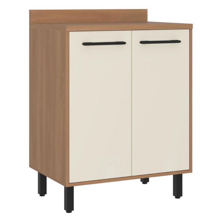 Balcão de Cozinha 70cm para Cooktop com Tampo e 2 Portas Havana Multimóveis CR20309 Rovere/Champanhe
