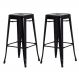 Kit 2 Banquetas Tolix Iron Design Industrial Preta 76 cm Aço Cozinha Bar Bistrô Bancada