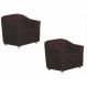 Conjunto 02 Poltronas Decorativa Para Escritório E Sala De Estar Tilla Suede Marrom - DS Estofados