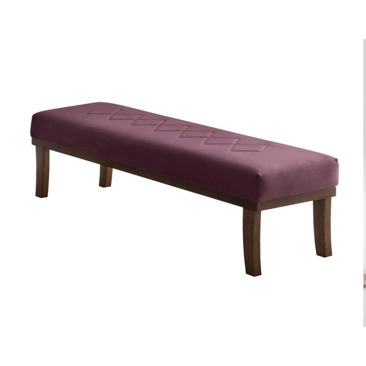 Banco | Banqueta 2 Lugares Theo Veludo Rosa e Imbuia 160 cm