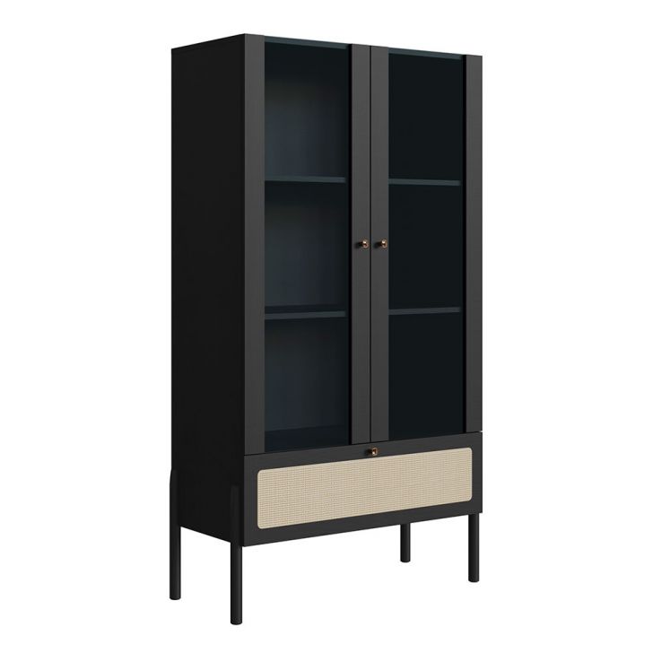 Cristaleira Oslo 2 PT 1 GV Preta e Nero