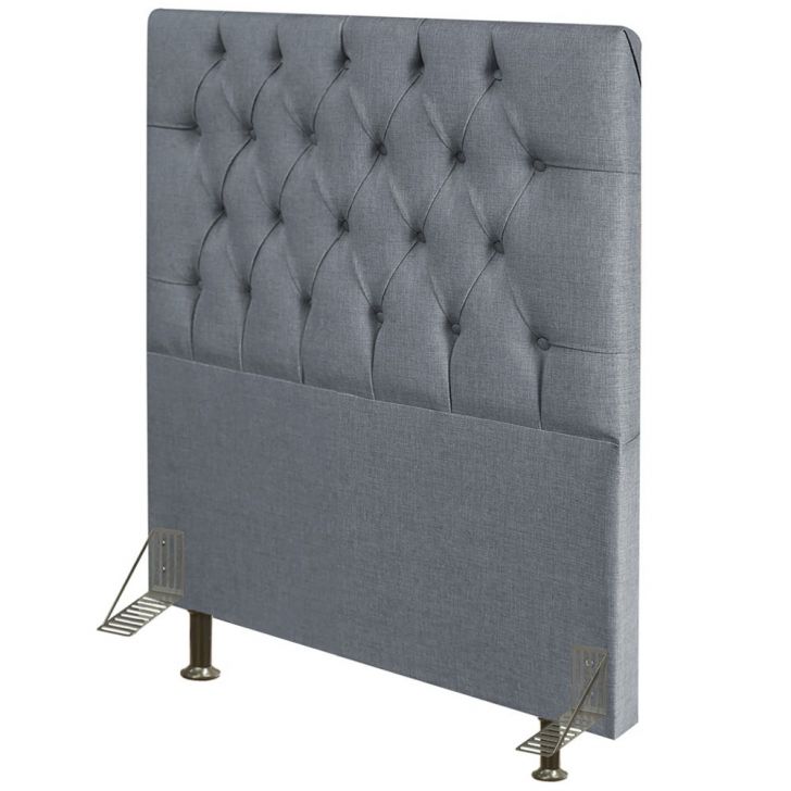 Cabeceira Cama Box Solteiro 90cm Diamante D10 Linho Cinza - Mpozenato