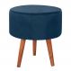 Puff Puf Redondo Pes Palito 44x40cm Suede Azul Marinho MPassos
