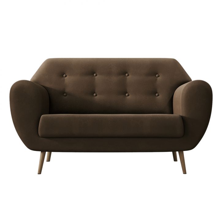 Sofá 2 Lugares Beegees Suede Marrom