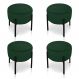 Kit 04 Puffs Iron Suede Verde Base Preto Palito D'Rossi