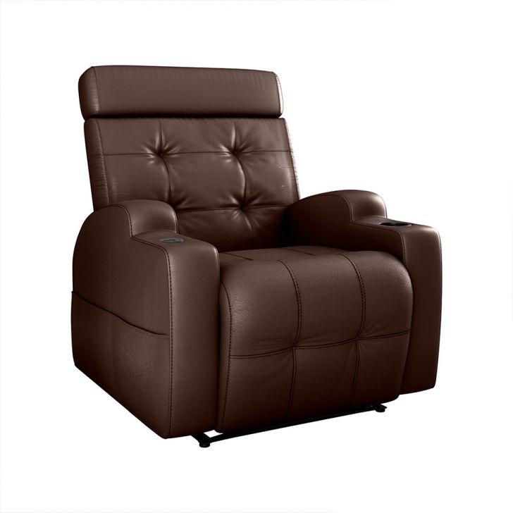 Image of Poltrona Reclinável Elétrica Com Zero Wall E Usb Cherokee Corino Marrom PLA-MO895UP68OGHMOB