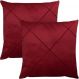 Kit 2 Capa de Almofada Suede Aveludada Drapeada 45x45cm Vinho