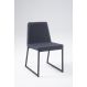 Cadeira de Jantar Yanka Linho Azul Marinho Base Aço Preto - OOCA Móveis
