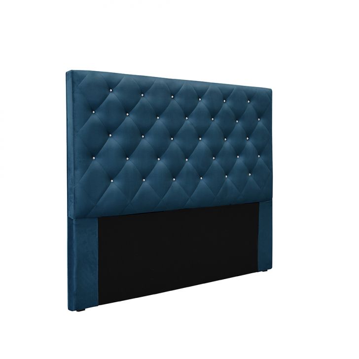 Cabeceira Casal Tânia Veludo Azul Marinho