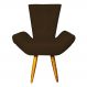 Poltrona Decorativa Emília Barca Pés Palito Suede Marrom - DS Estofados