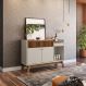 Buffet Aparador Decorativo Modric Detalhe Ripado 133cm Freijo/Off White G77 - Gran Belo