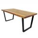 Mesa Industrial Diamond Madeira Maciça 1,60m Ferragem Preta