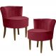Kit 02 Poltronas Decorativas Sala de Estar Base de Madeira Ayla Veludo Marsala G15 - Gran Belo
