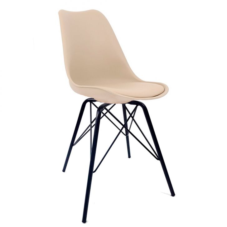 Cadeira de Cozinha Saar Preta e Nude