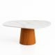 Mesa de Jantar Cone Orgânica 120x80 cm Mármore Branco Extra e Base Freijó