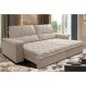 Sofá Retrátil e Reclinável 2,55m Molas Ensacadas Cama inBox Big Home com Bordado 3D Velusoft Bege