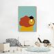 Quadro Infantil Cartoon Leão 60x43 Filete Marfim