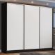 Guarda Roupa Casal 100% MDF Madesa Zurique 3 Portas de Correr - Preto/Branco