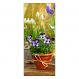 Adesivo Decorativo de Porta - Vaso de Flores - 027pt-P Auto Colante