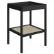 Mesa Lateral 58 CM Pes Madeira Palhinha Oslo 27962 Nero Artesano