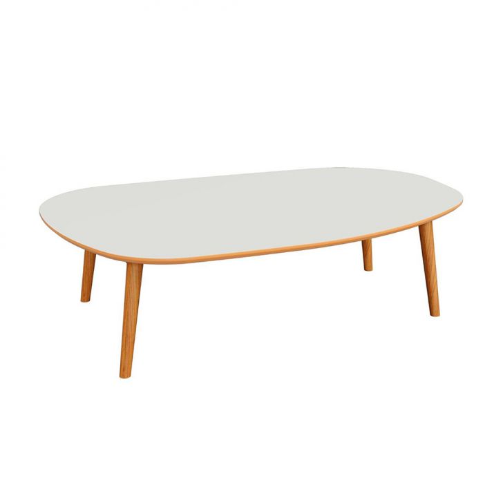 Mesa de Centro Ôrganica Rivor 100% MDF Off White e Freijó